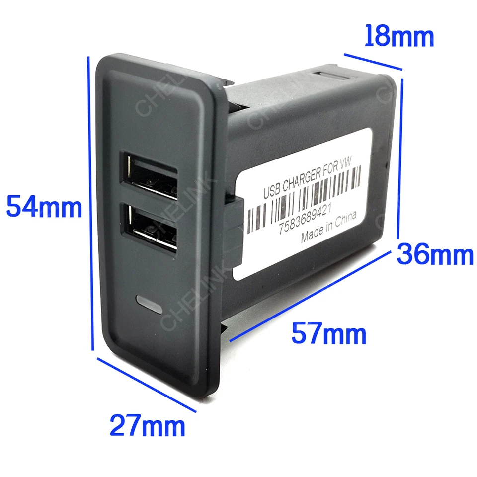 Chelink 12 В Dual USB Автомобильное зарядное устройство QC3.0 адаптер для seat leon ibiza vw golf passat jetta passat Beetle, SHARAN