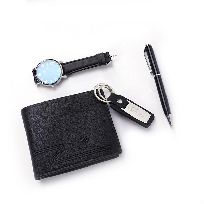 Jesou Mens Watches Gift Watch For Men 4pcs / Set Wallet Sets Male Quartz  Wristwatch Wallet Keychain Signning Pen Men's Presents - Quartz  Wristwatches - AliExpress