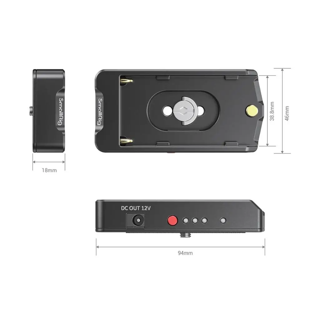 Placa de Adaptador de Bateria para Sony Baterias do tipo com Anti-torção de Borracha Suporte a Gravação de Vídeo Np-f Smallrig Rig- Pad 2504 - Image 4