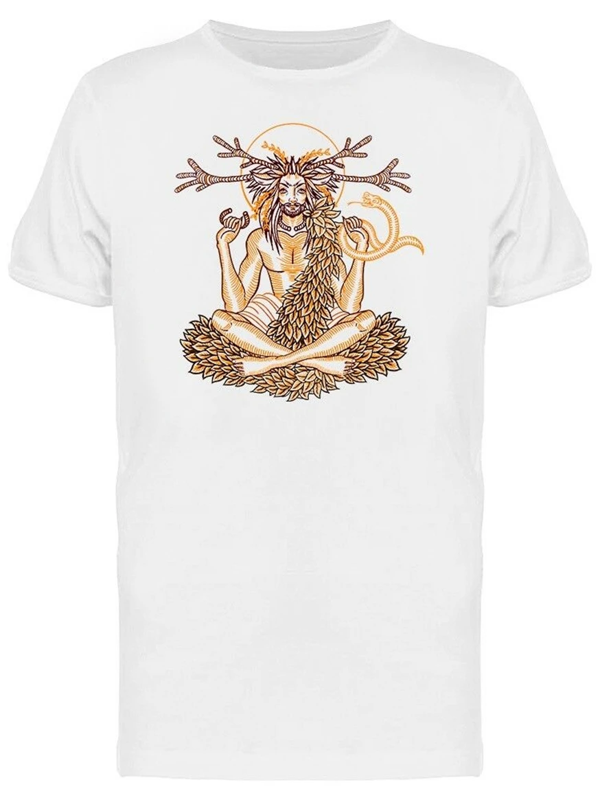 Wicca God Cernunnos And A Snake Men'S Tee -Image By Fashion Cool Shirt | Мужская одежда