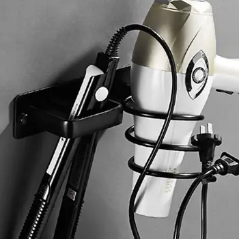 

Aluminum Wall Mounted Hair Dryer Rack Storage Organizer Hair Straightener Holder 72XD
