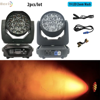 

No Tax 2x Lyre LED Moving Head 19x15W RGBW Wash/Zoom Stage Light Professional DJ/Bar LED Stage Machine DMX512 LED Zoom Beam