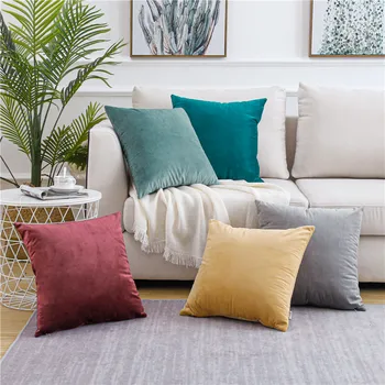 

Topfinel Soft Velvet Cushion Cover Solid Color Pillow Cover Throw Pillowcases for Sofa Chair Seat Decorative Pillows Multi Color