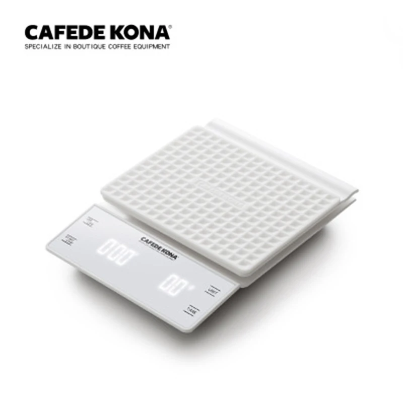 Цифровые кофейные весы CAFEDE KONA с таймером водонепроницаемые 3 кг/0 1 г электронные