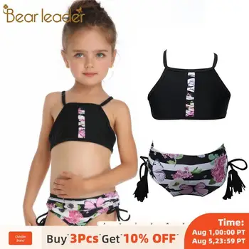

Bear Leader Children Sets New Summer Girls Swimsuit Close-fitting Elastic Outfits Girls Split 2Pcs Kids Suits Children Clothing