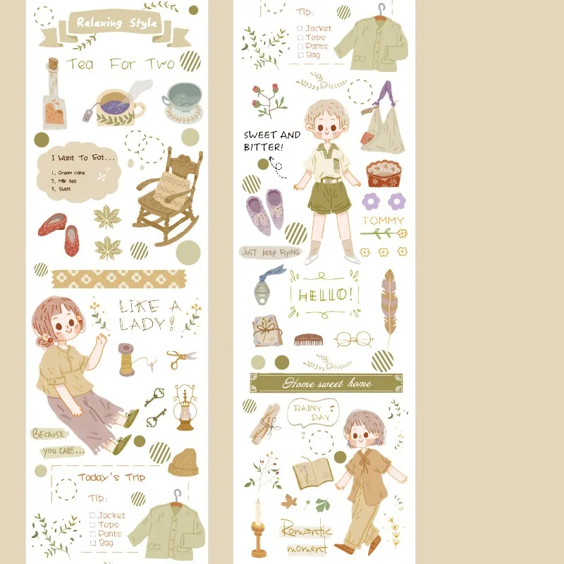 Mohamm Cute Salt Little Person Diary Kawaii Washi Masking Tape Paper Scrapbooking Stationery Decorative Tape - Цвет: A
