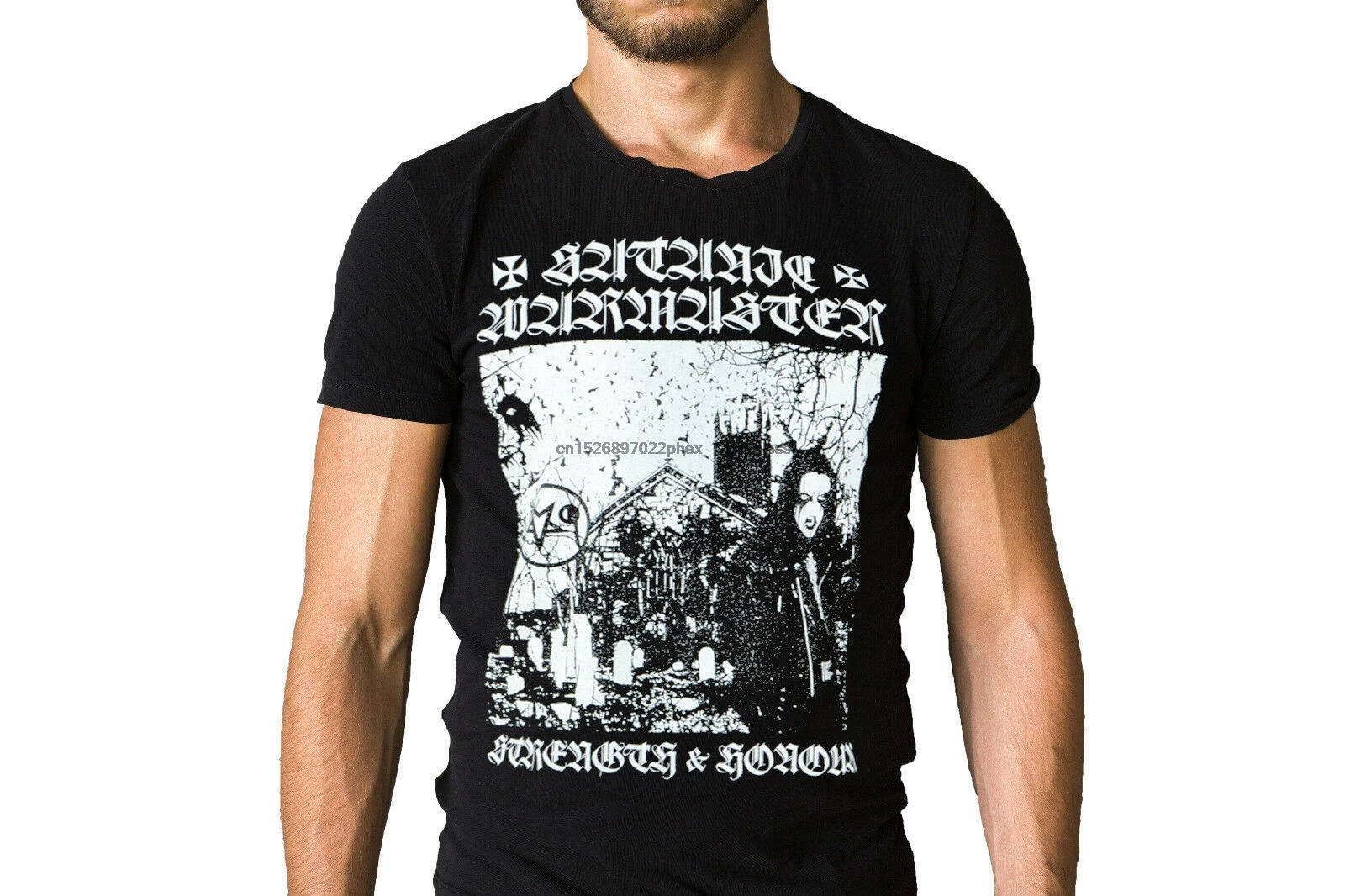 Satanic Warmaster Strength And Honour 2001 Album Cover T-Shirt | Мужская одежда