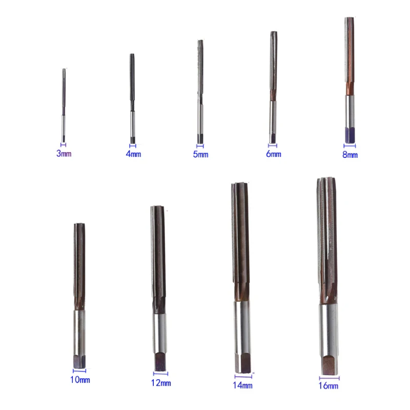 

9pcs 3mm-16mm H8 HSS Reamer Straight Shank Parallel Fulte Engineering Hand Tool