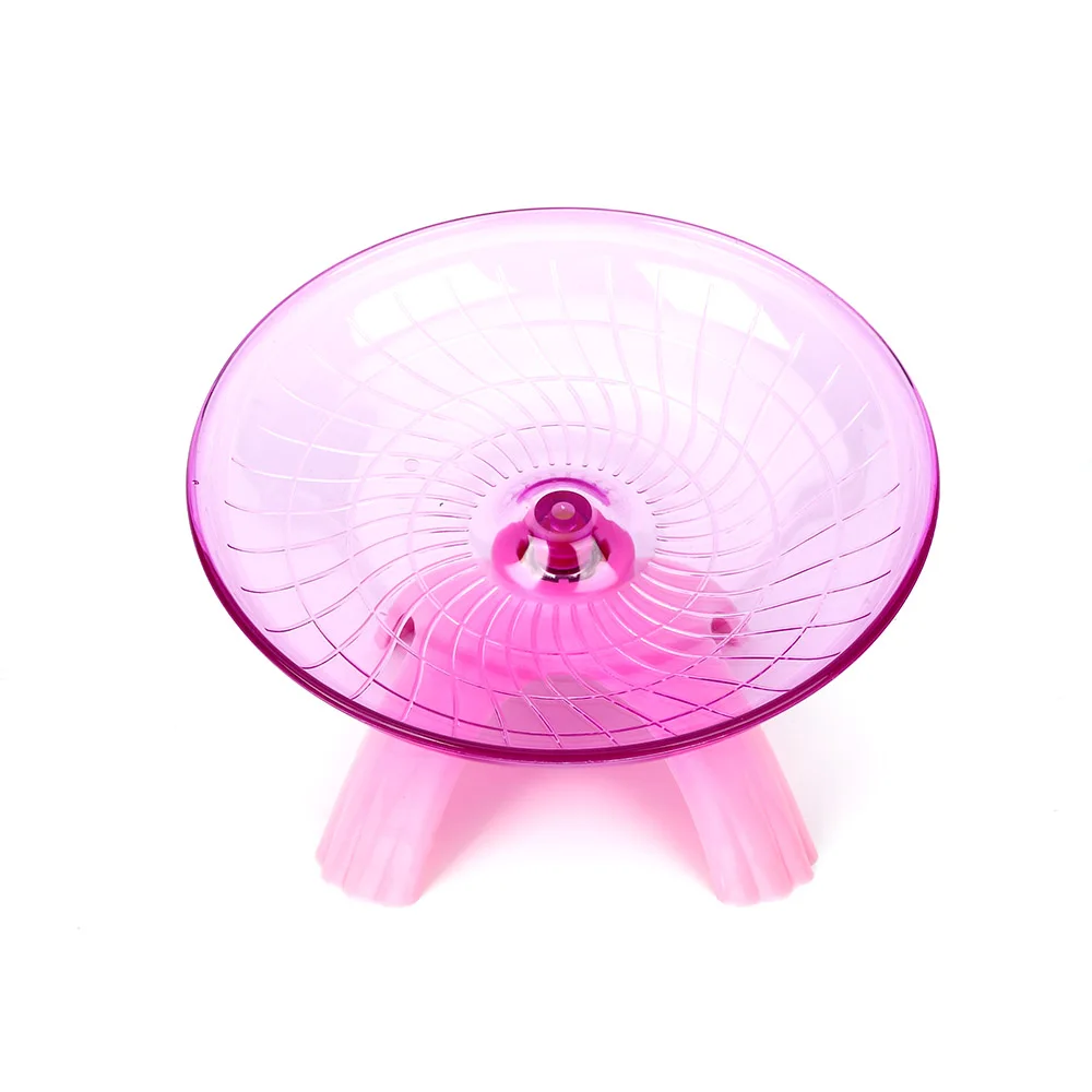 18 см домашнее колесо для упражнений хомяк аксессуары диск для домашних животных спортивная игрушка мышь пластиковая Беговая колесо для хомяка забавная летающая тарелка - Цвет: pink
