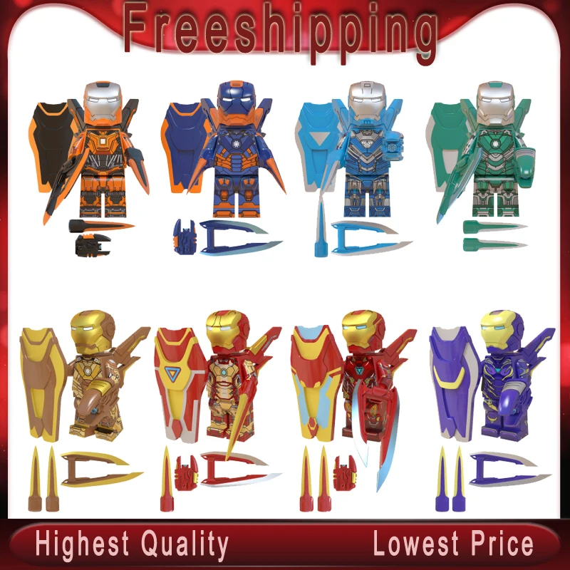 

New Iron Man building Blocks Avengers Endgame Tony stark MK21 MK36 MK1616 30 50 Bricks Model action figure gift Kids Toys WM6065