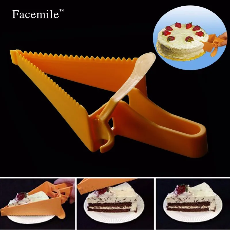 ケーキカットキッチン実用ケーキ三角形カットセキュリティプラスチック形状ナイフ 耐熱皿セット Aliexpress