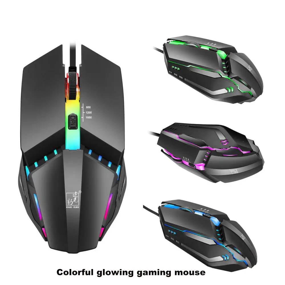 

LumiParty K3 Wired Gaming Mouse (1600 DPI) With LED Light USB Computer Mice RGB Gamer Desktop Laptop PC Gaming Mouse 1600DPI 828