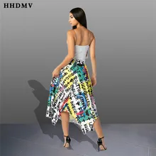 HHDMV OJS9120 летние женские плиссированные юбки Повседневные цветные юбки Женская высокая уличная ветер юная Женская юбка с принтом