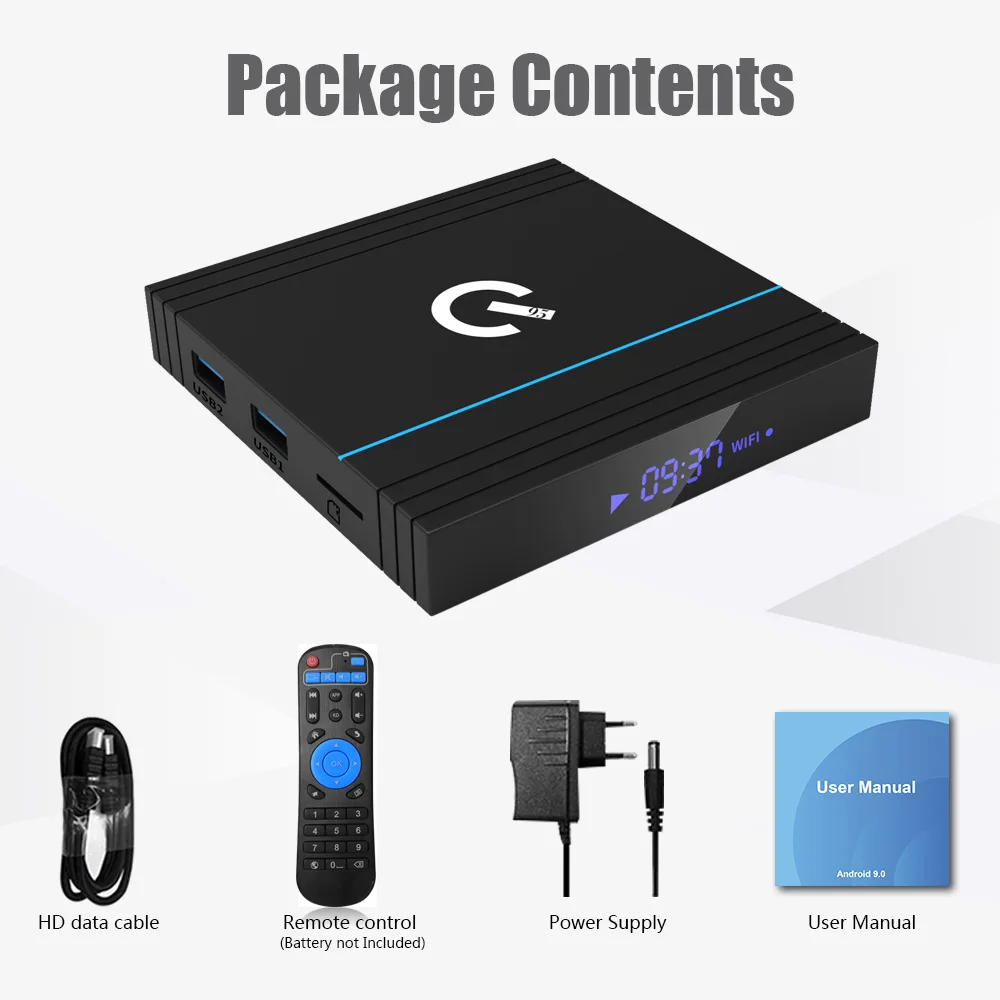 Q95 ТВ приставка Android 9,0 Amlogic S905x3 4GB 64GB Netflix 4k Youtube BT4.1 2,4g& 5,0 Wifi Smart Prev для ТВ с пультом дистанционного управления