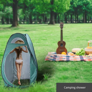 

Outdoor Pop Up Shower Tent 180T Camping Shower Bathroom Privacy Toilet Changing Room Shelter Single Moving Folding Tents