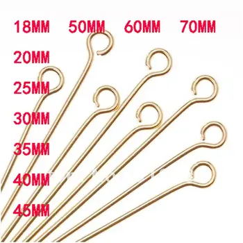 

Free shipping !!! Wholesale FREE SHIP 500 gram gold plated eye pins 18/20/25/30/35/40/45/50/60/70MM