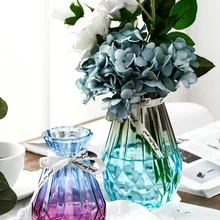Цветная прозрачная стеклянная ваза, сушеная Цветочная композиция, водная культура, стеклянная бутылка для гостиной, креативное украшение, цветочный горшок