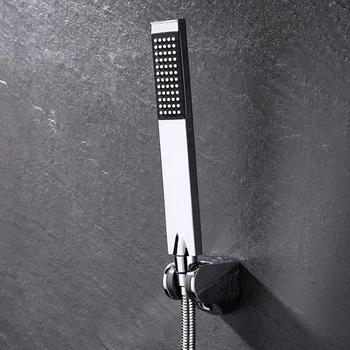 

With Hose And Holder Bathroom Handheld Square Accessories Easy Install Luxury Shower Head Set Hotel Brass Modern Home