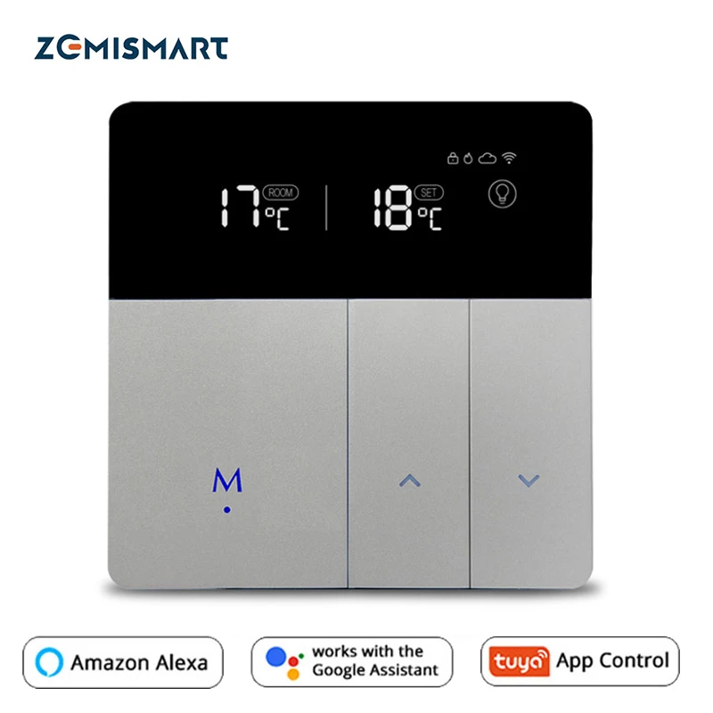 Zemismart Electric Floor Heating Thermostat Tuya WiFi Alexa Google Home Control Warm Underfloor Heater Thermostat 16A 110V-240V