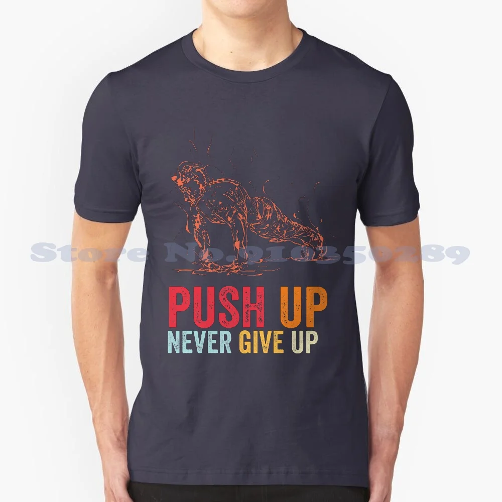 Push Up Never Give Up Motivazione Per Calisthenics Street Workout Idea Regalo Di Compleanno Colore Vintage Nero Bianco Grigio Moda