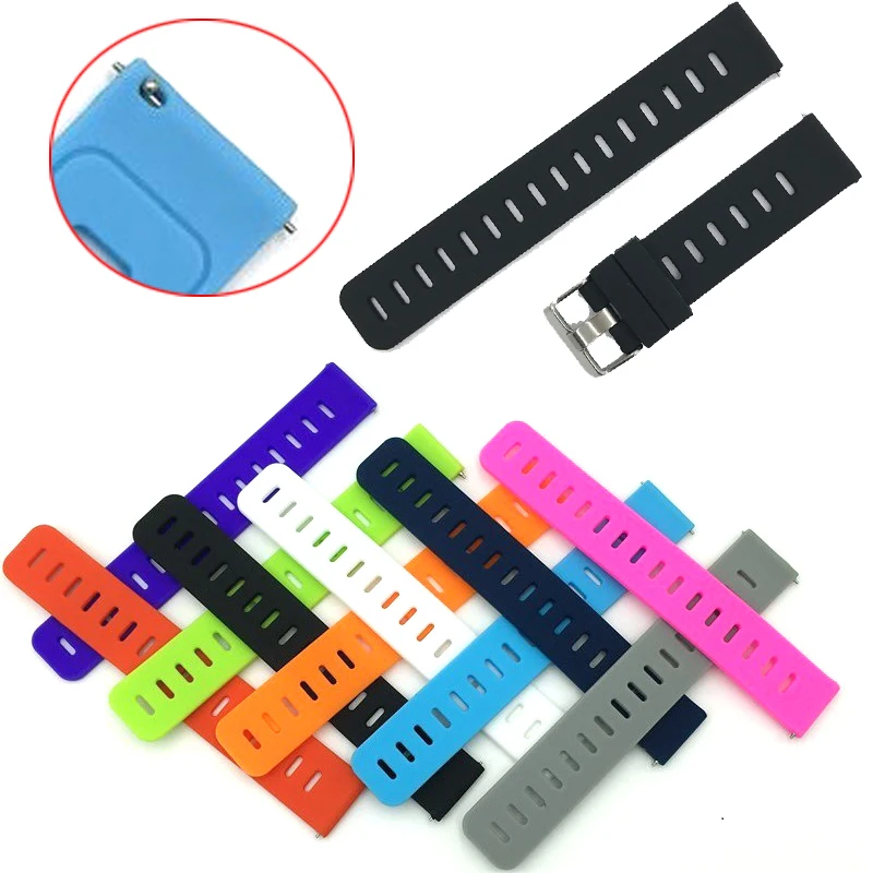 

Sport Silicone 20mm strap for Moto 360 42mm /Pebble time Round/LG watch Sport/Ticwatch 2/Ticwatch E watch Accessories watch band