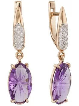 

Aloris earrings with amethyst and cubic zirconia in red gold