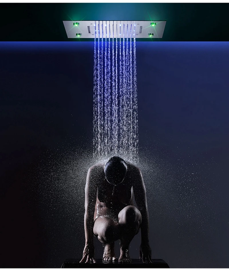 HPB из нержавеющей стали светодиодный насадка для душа осенний водопад потолочный Душ без заслонка смесителя для душа L-50X36P
