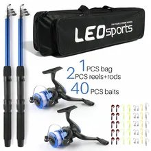 2 комплекта телескопической удочки катушки приманки комбинированный набор спиннинга 1,8 м удочки катушка с сумкой Идеальный Рождественский подарок для начинающих детей