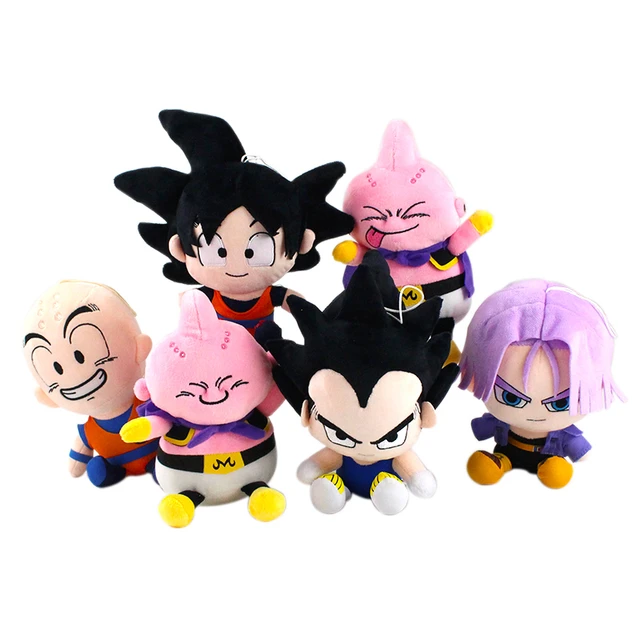 Anime dragon ball boneca de pelúcia majin buu goku vegeta picollo pelúcia  dos desenhos animados 20cm troncos saiyan gohan recheado brinquedos  presentes de natal - AliExpress