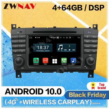 

Carplay Android 10.0 screen Car Multimedia DVD Player for BENZ C-Class W203 2004-2007 GPS Navi Auto Radio Audio Stereo Head unit
