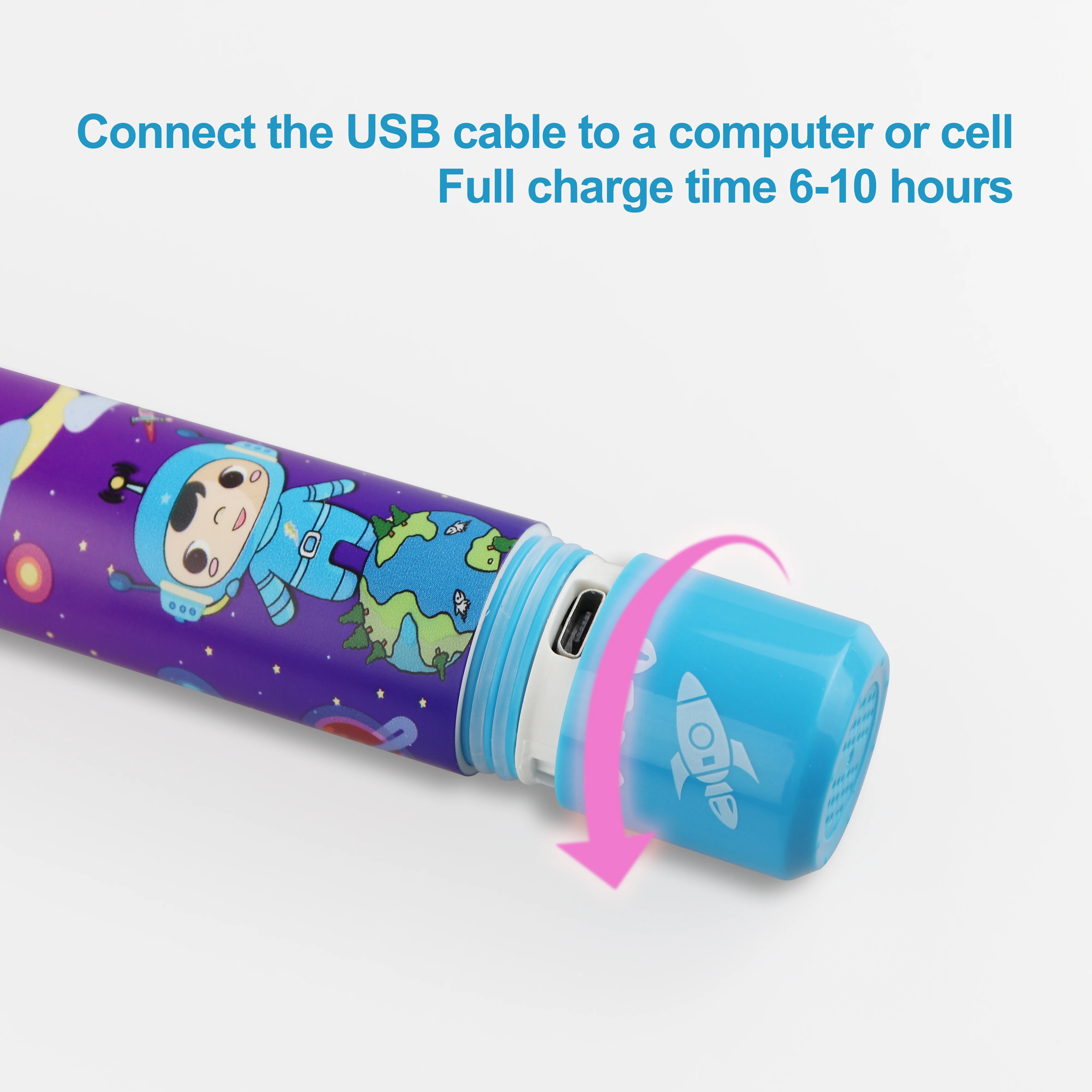 Children Electric Toothbrush Cartoon Pattern Automatic Musical Kids Music USB Charging Children Electric Toothbrush for Kids