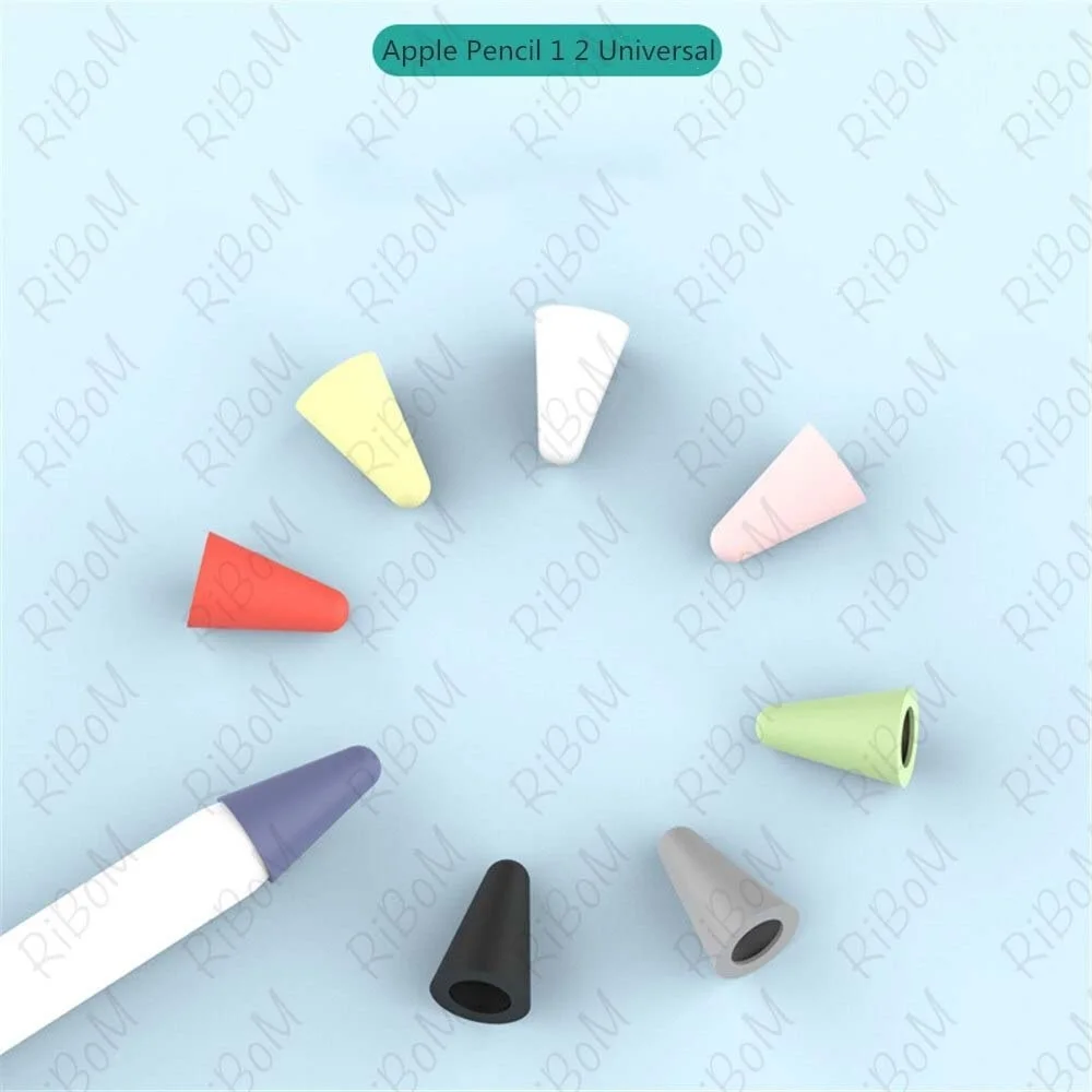 8pcs Stylus Pen Case Nib Protective Cover For Apple Pencil 1 2 Touch Screen Skin For Apple Pencil Silicone Replacement Tip Case