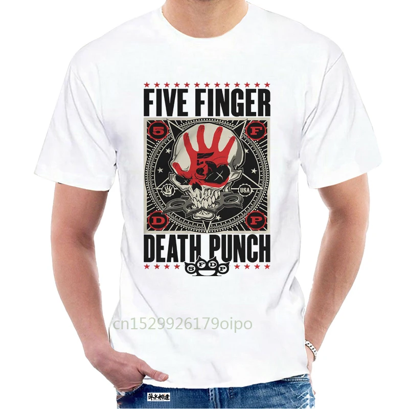 Лето 2019 белая мужская футболка с коротким рукавом размера плюс Death Punch FFDP