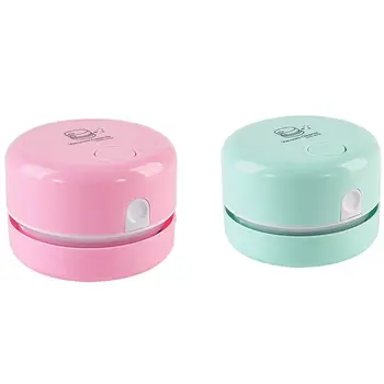 

2 Pcs Desktop Vacuum Cleaner, Mini Table Dust er, Handheld Cordless Tabletop Vacuum Cleaning Green & Pink