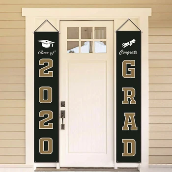 

Ceremony Windows Party Supplies Flags Banners 2020 Congrats Grad Door Couplet Porch Decoration Home Mall Gift Oxford Cloth
