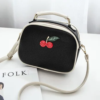 

Female fashion pu leather Contrast color women shoulder bag handbag messenger bags Crossbody Bag Ladies black totes