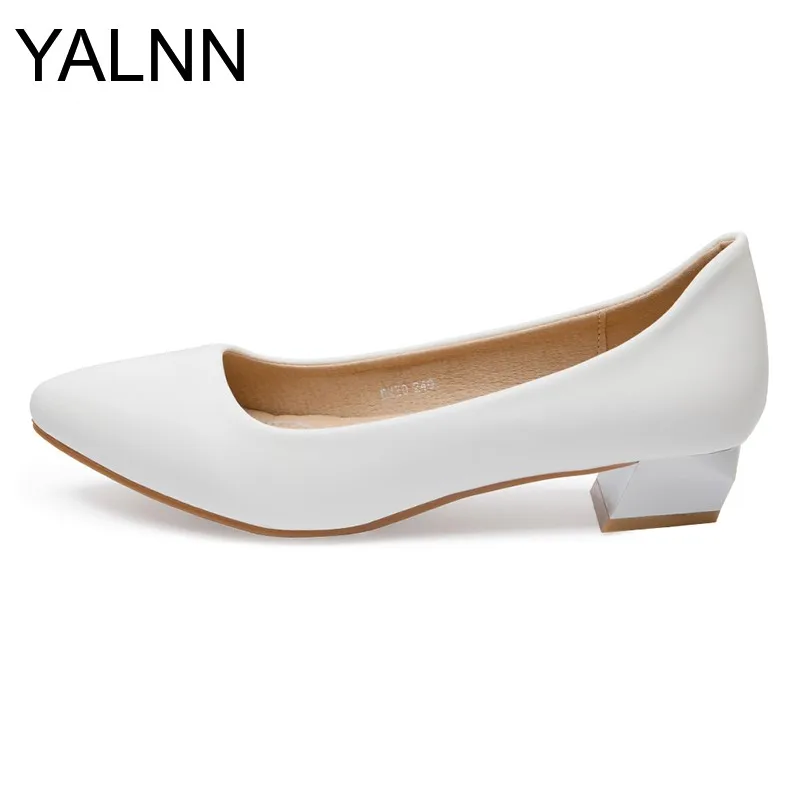 

Yalnn Womens Square Heels Shoes Pumps High Heels Woman High Heels Basic Pointed Toe Classic Spring/Autumn Pumps Shoes for Ladies