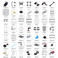 WLtoys – pièces de rechange de voiture RC 1/18, pneu en plastique, avant et arrière, anti collision, coque de voiture, entretoise, bras pivotant, broches en plastique 