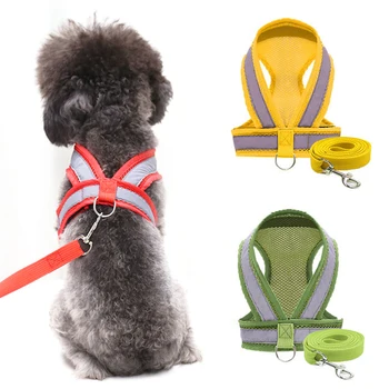 

Dog Harness And Leash For Small Dogs Harness Vest Soft Mesh Pet Harness Reflective Bulldog Chihuahua Collar Nylon Chest Strap