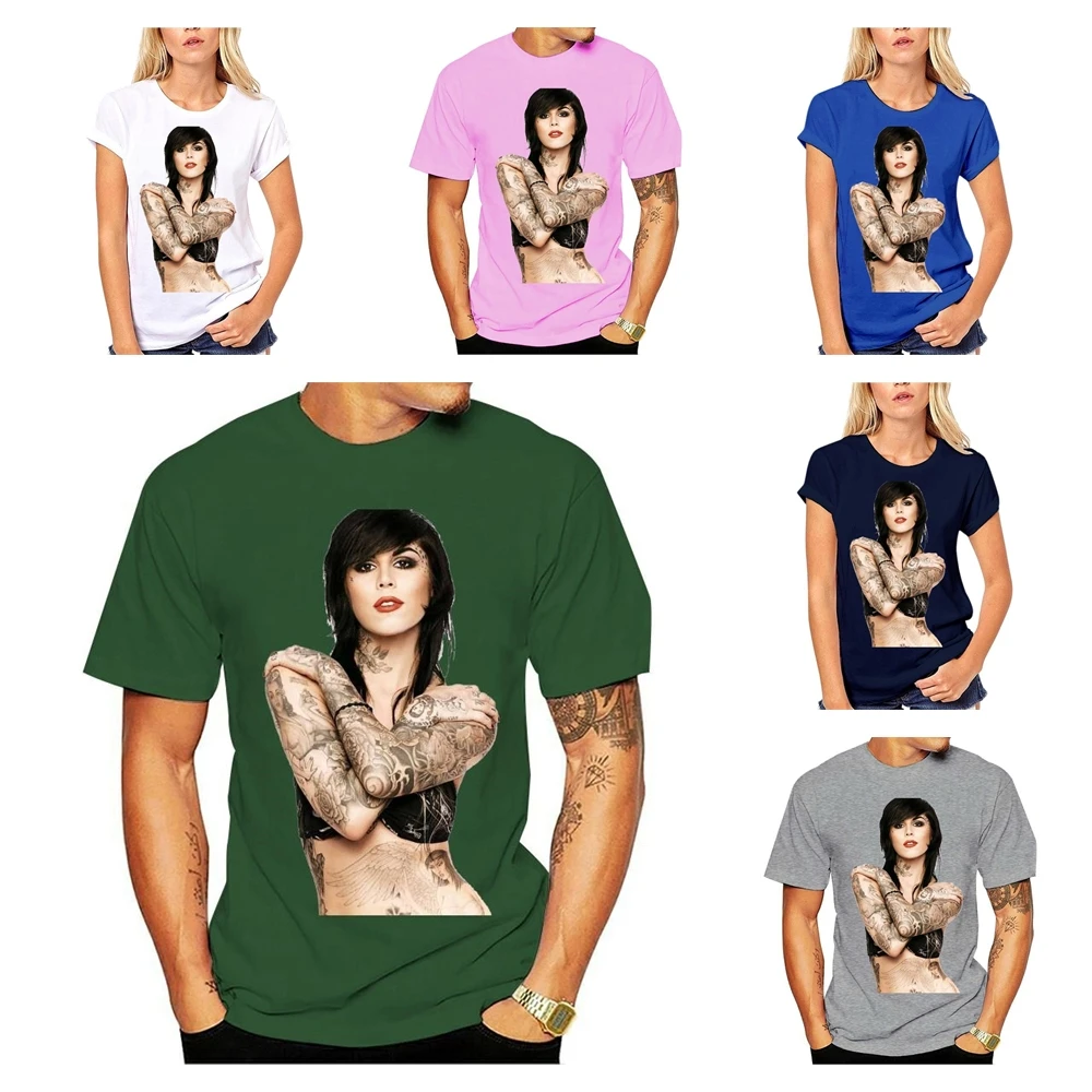 Camiseta de manga corta para hombre y mujer, camiseta Unisex con estampado  divertido de Kat Von D Hug, camiseta de diseño de tatuaje de chica para  verano|Camisetas| - AliExpress