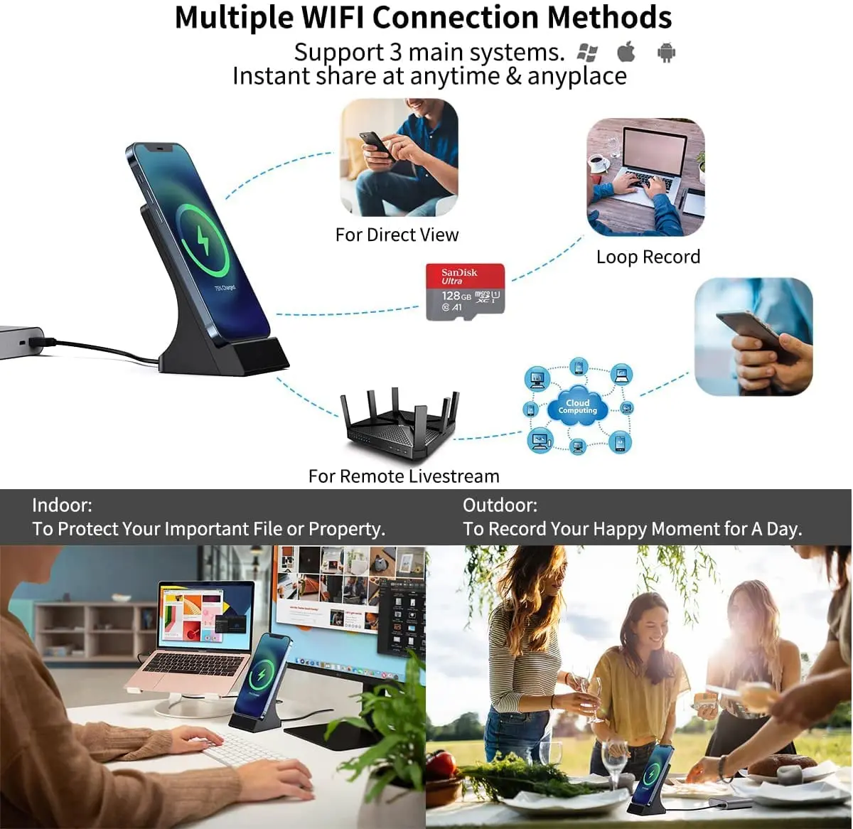 spy camera wireless charger