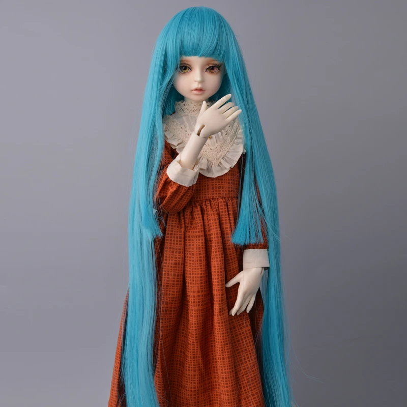 Aidolla 1/3 DIY BJD Doll Wig Long Straight Princess Cut Bangs Hair High Temperature Fiber Wig Doll Accessories For Girl Gift long water wave none lace ginger orange high temperature wigs for women afro cosplay party daily synthetic hair wigs with bangs