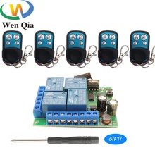 433Mhz Universal Wireless Remote Control RF Switch DC12V 4CH Relay Receiver With 4Buttons Transmitter For Car Lamp Electric Gate