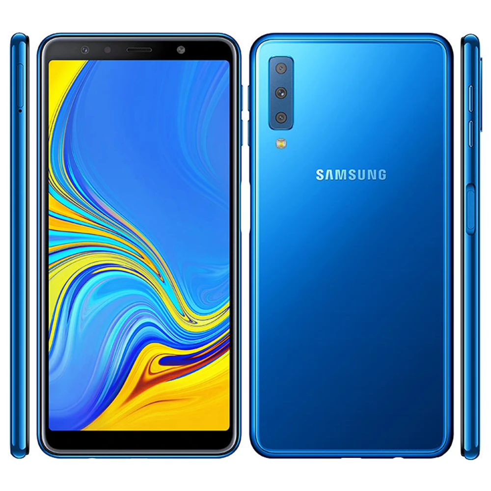 Samsung Galaxy A7() 4G LTE Android мобильный телефон Octa Core 6," Dual SIM 3 задние камеры ram 4 Гб rom 128 ГБ Exynos NFC