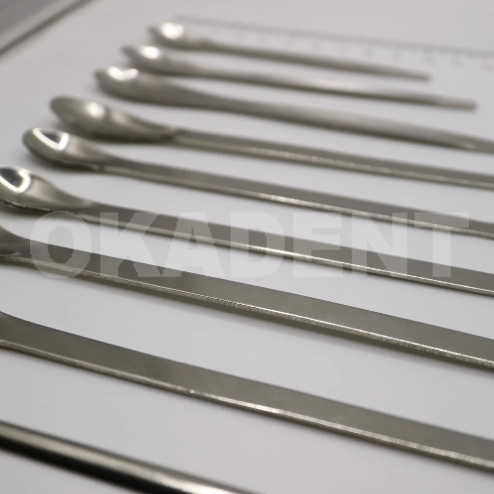 Dental lab Stainless Steel Horn Round Medicinal Spoon Ladle Spatula Home Household Handy Tools for Chemistry Experiment Pharmacy