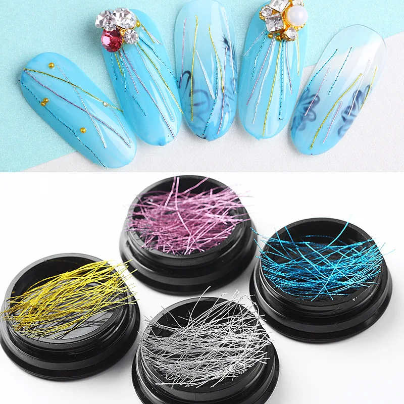 

2BOX Nail Line Nail Polish Color Silk Thread Metal Texture Transfer Line Nail Charms Luxury DIY Nail Art Nail Decorative Line