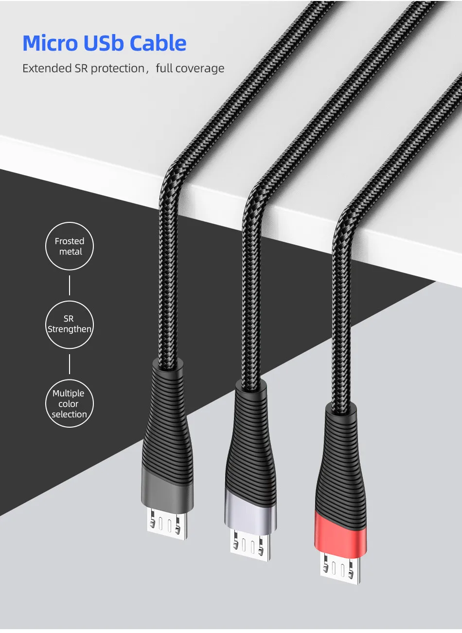 USLION, плоский Micro USB кабель, зарядное устройство для samsung, huawei, Xiaomi, 3A, кабель для синхронизации данных, провод, быстрая зарядка, кабели для мобильных телефонов, 1 м, 2 м, 3 м