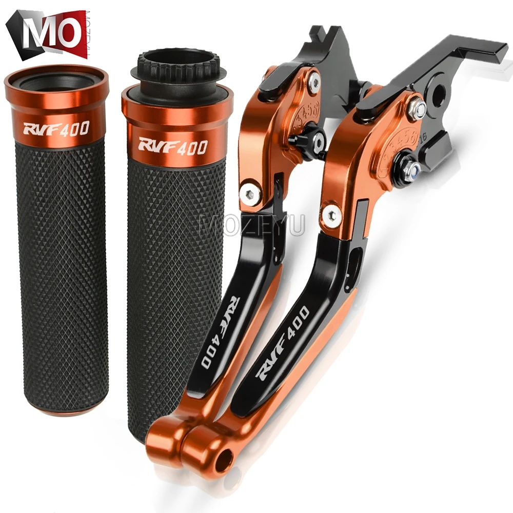 For Honda RVF400 NC35 RVF 400 NC 35 1994-1996 1995 Motorcycle Accessories Adjustable Brake Clutch Levers Handlebar Hand Grips - Цвет: Orange