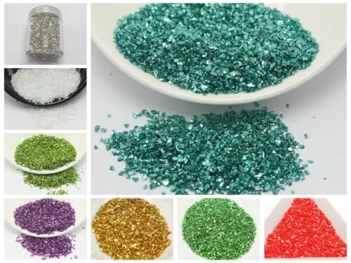 45 г стекла дробленые чипсы неправильной формы для ногтевого дизайна + коробка