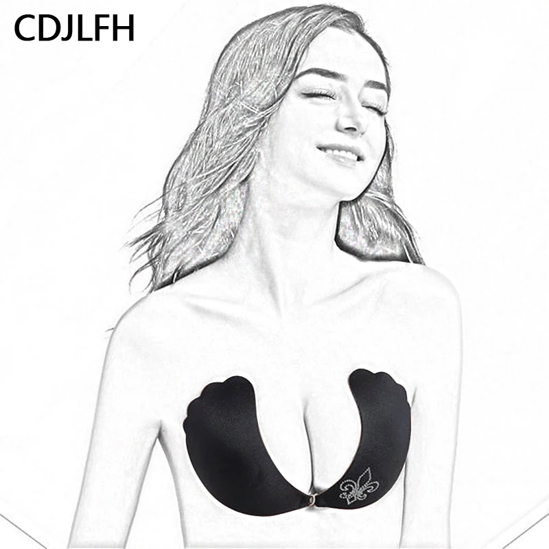 

No Rims Women Bralette Self-Adhesive Silicone Backless Gather Invisible Push Up Bra No Decoration Bras For Women Sexy Strapless